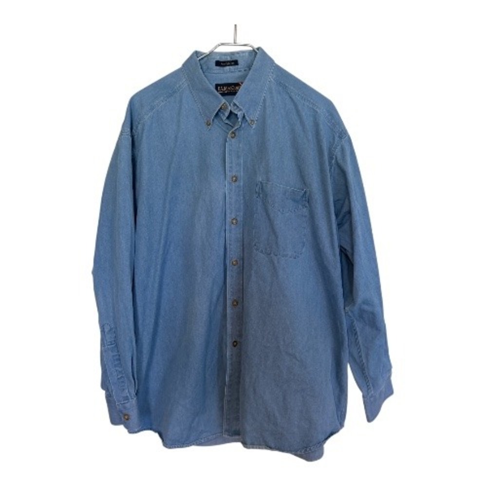 F.A. MacCluer Chambray Button Down Shirt Mens XL Blue Ranger Indigo‎ Denim